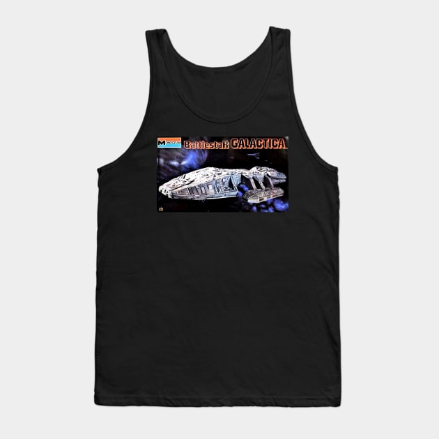 Vintage Model Kit Box Art - Battlestar Galactica Tank Top by Starbase79